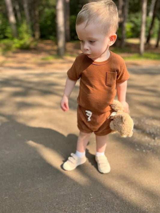 Organic Ribbed Two-Piece Short Set