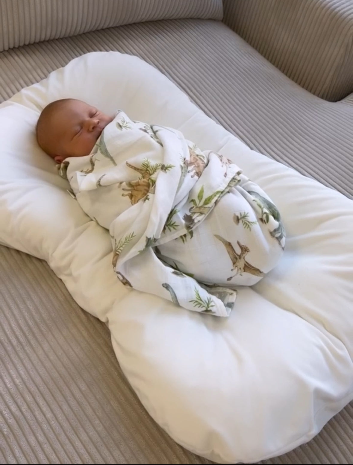 Organic Cotton Bamboo Blend Swaddle Blanket - Dino