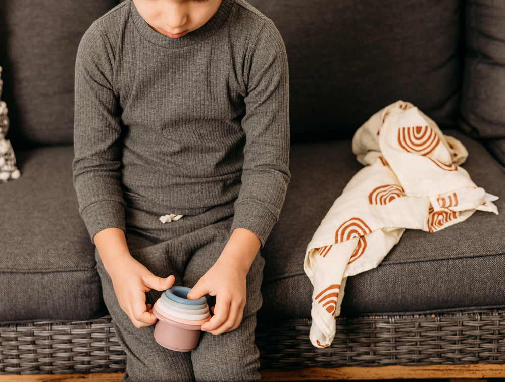 Ribbed Two-piece Long Set - Beba Canada