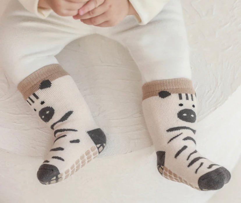 Baby Non Skid Socks Grip Anti Slip Pack of 5 - Beba Canada