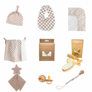 Deluxe Beige Checkered Bed & Bath Gift Bundle
