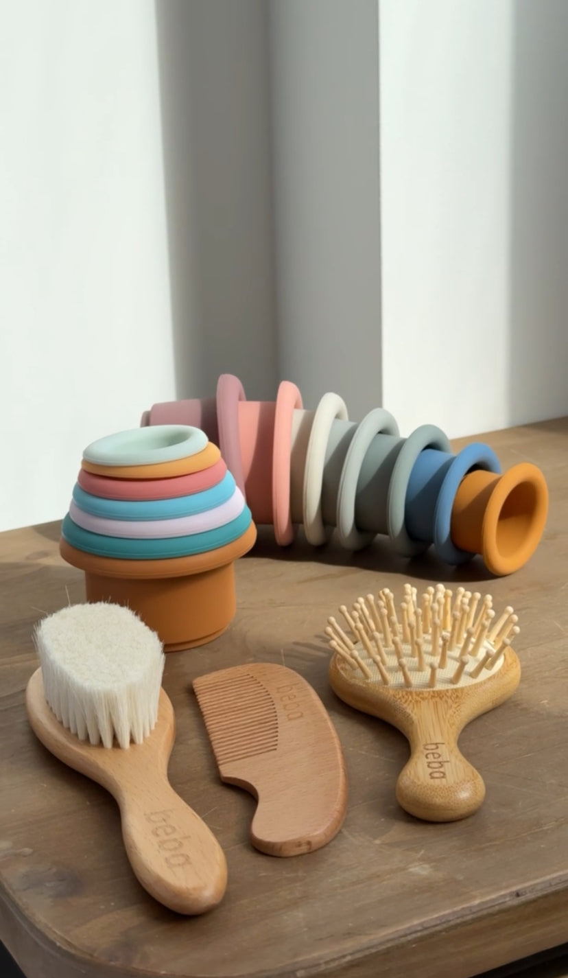 Natural Wooden Baby Brush Set