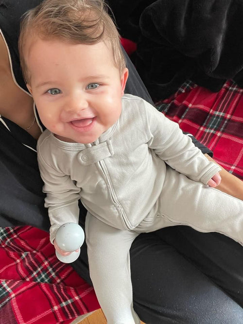 Double Zip Pj Onesie | Neutral Tones