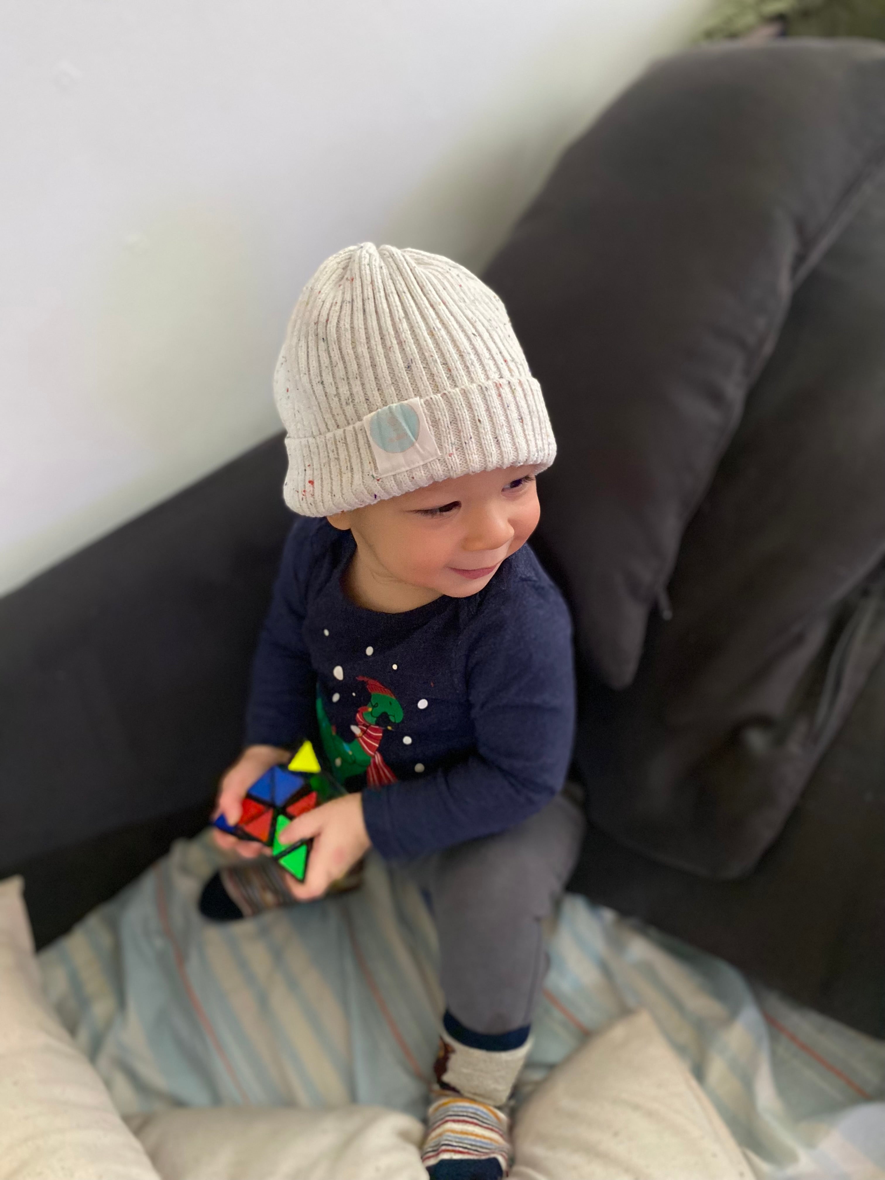 Speckled Organic Knit Beanie Hat