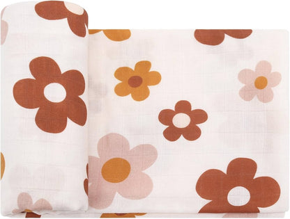 Organic Cotton Bamboo Blend Swaddle Blanket - Big Floral