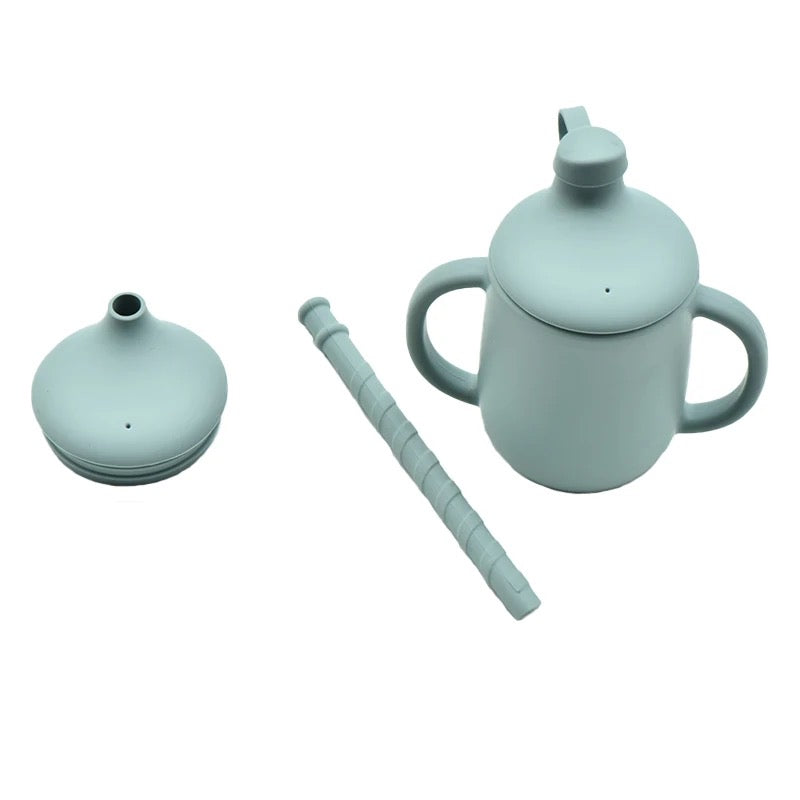 2-in-1 Silicone Sippy Straw Cup