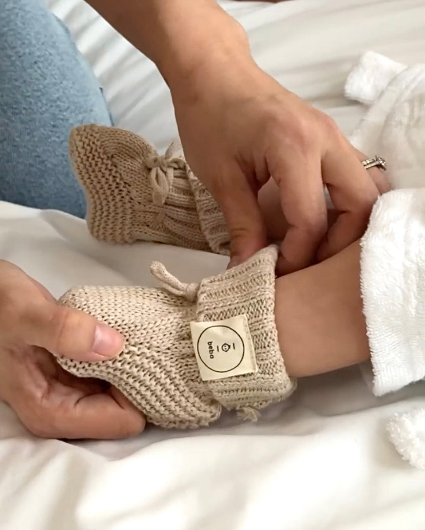 Organic Knitted Newborn Socks