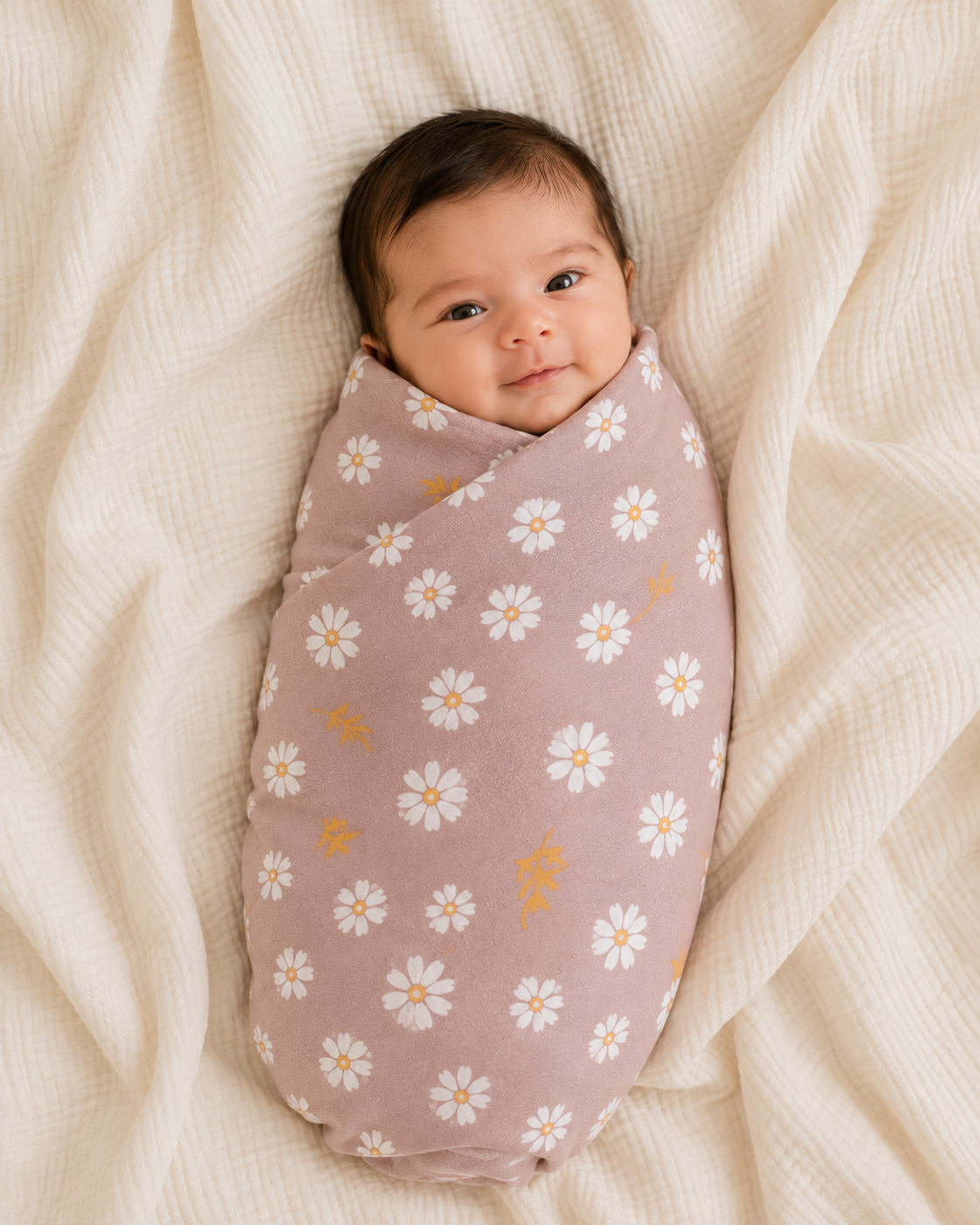 Bamboo Muslin Swaddle Blanket- Lilac Daisy