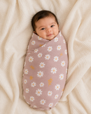 Bamboo Muslin Swaddle Blanket- Lilac Daisy