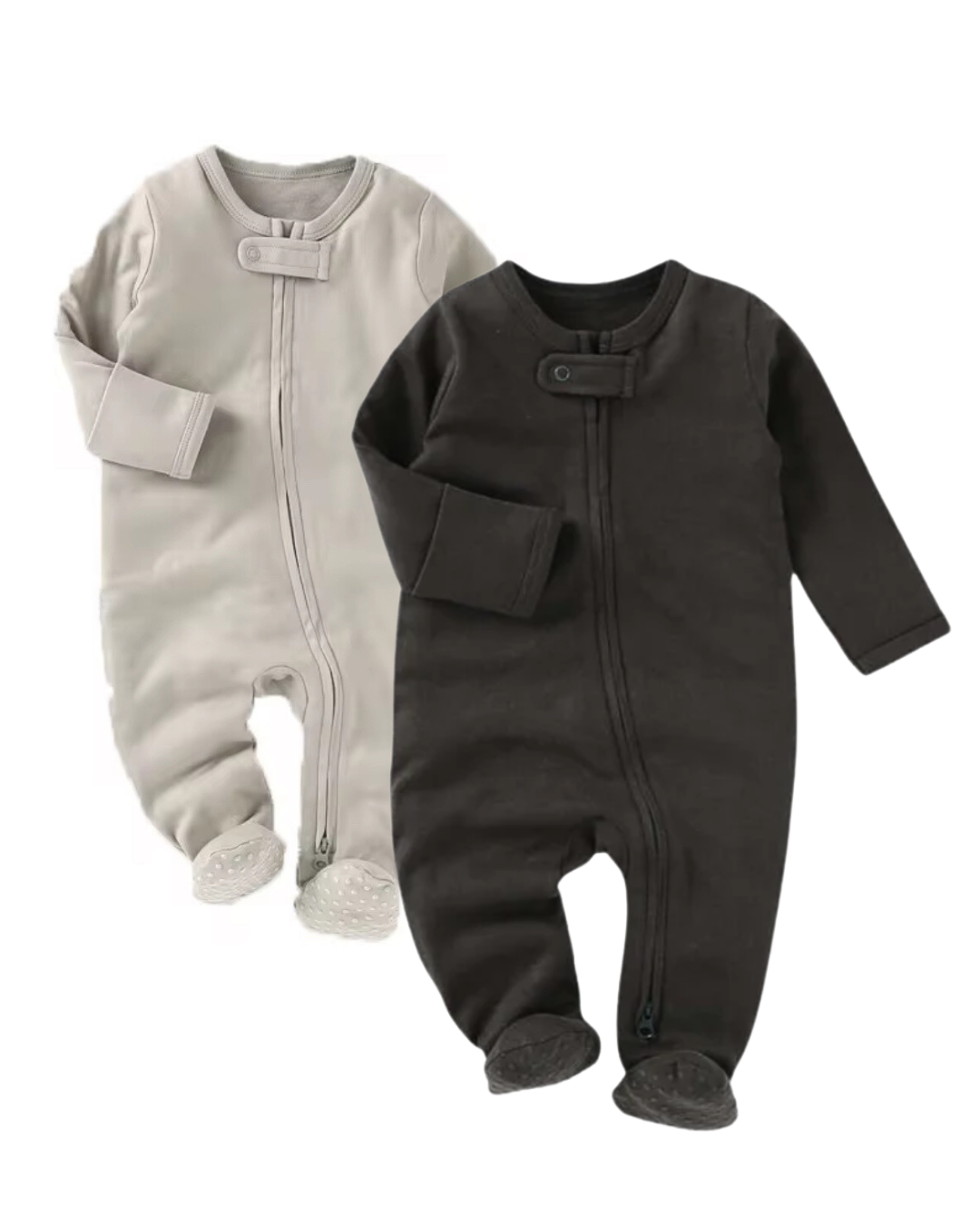 Double Zip Pj Onesie | Neutral Tones