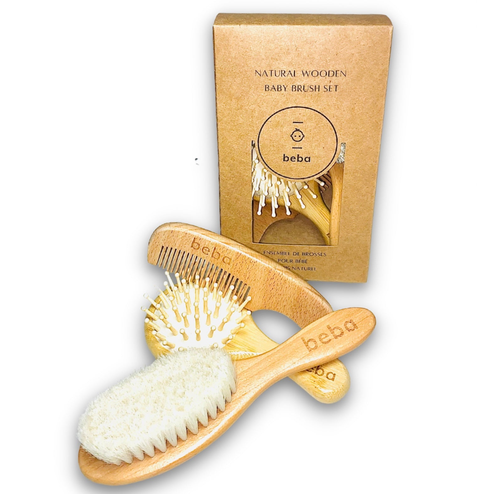 Natural Wooden Baby Brush Set