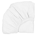 Bamboo Muslin Fitted Crib Sheet - White Simple - Beba Canada