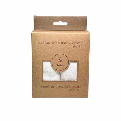 Organic Bamboo Wash cloth (2-pack) - Beba Canada