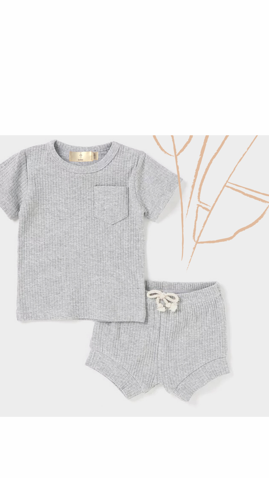 Organic Ribbed Two-Piece Short Set - Beba Canada