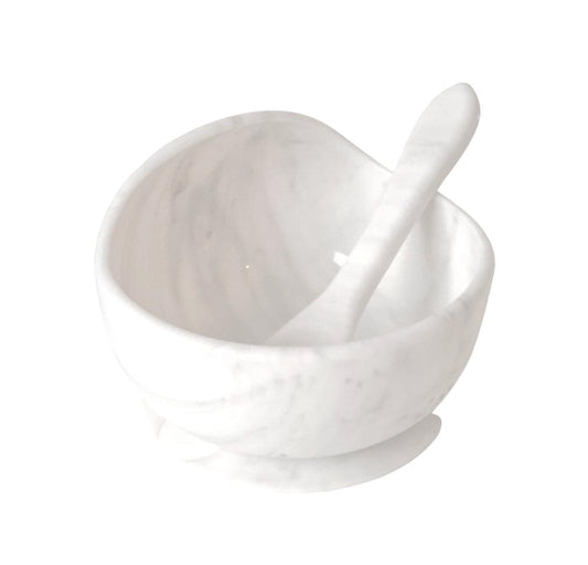 Rounded Edge Marble Bowl + Spoon